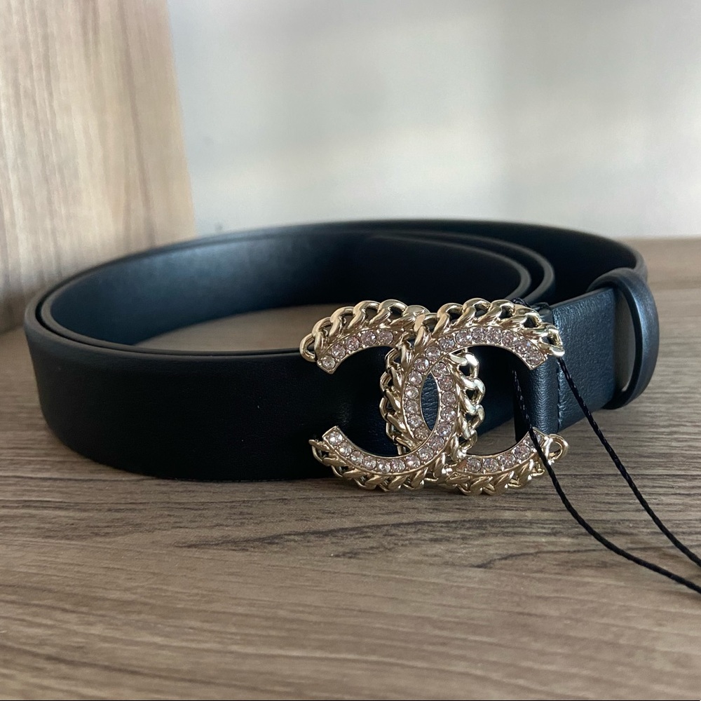 Chanel belt black CC